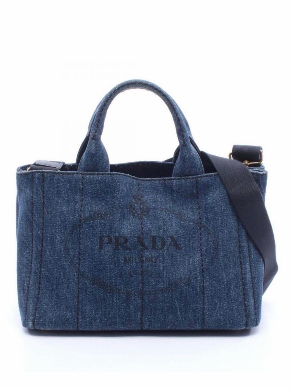 PRADA Milano Blue Denim Tote with Original crossbody strap (COA included)